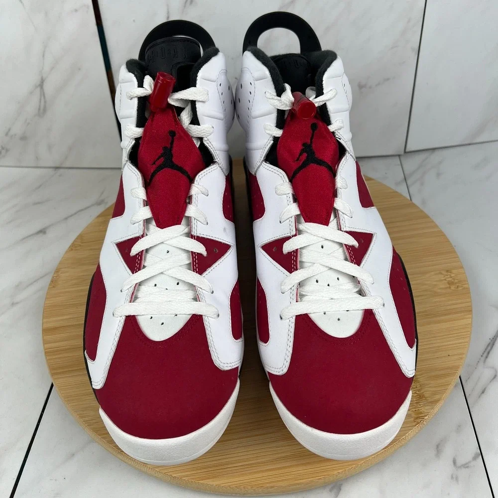 Nike Air Jordan 6 Retro Carmine 2014 Mens Size 12.5 White Red Sneaker 384664-160